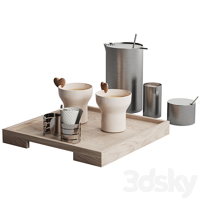 062_Kitchen decor set DISHES coffee set 01 3DSMax File - thumbnail 5