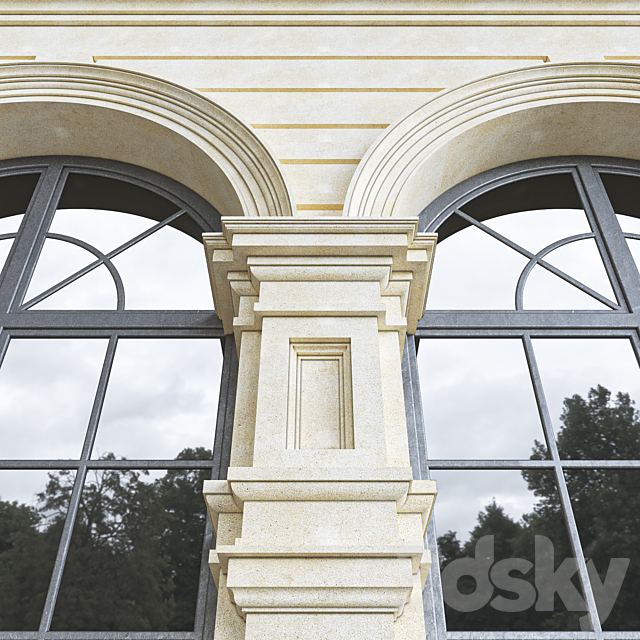 Classic Facade Element 3dskyfree