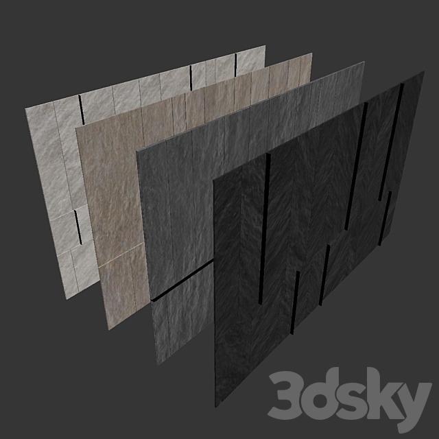 Decorative wall panel set 58 3DSMax File - thumbnail 6