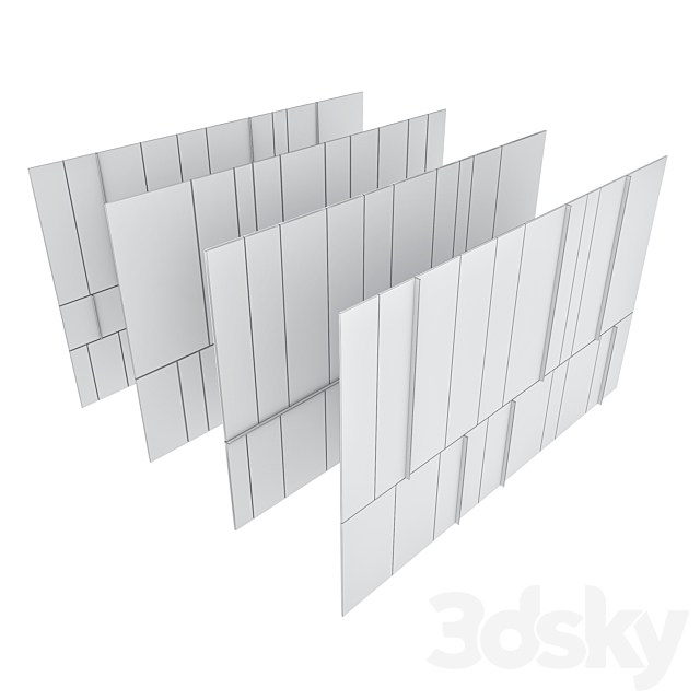 Decorative wall panel set 58 3DSMax File - thumbnail 7