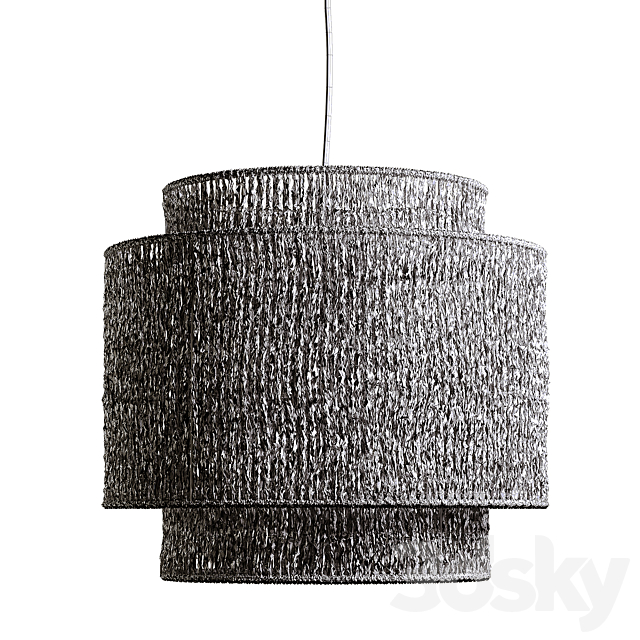 Natural hemp lamp. Yaku 3d