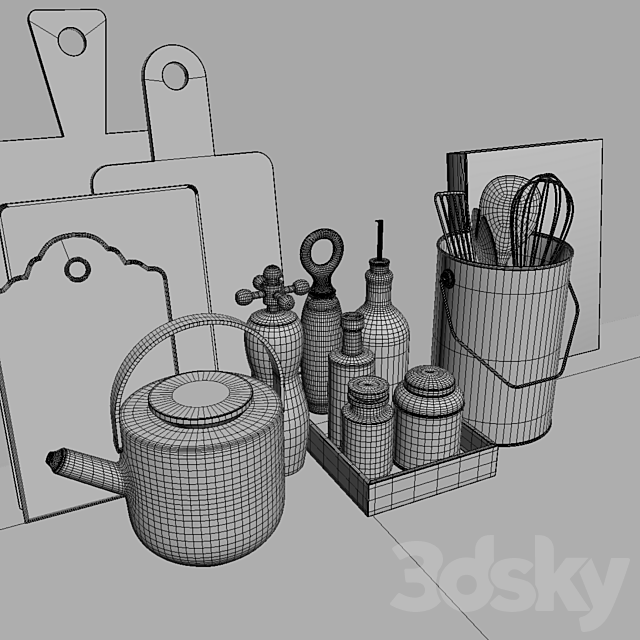 Set 005 Kitchen 3DS Max Model - thumbnail 3