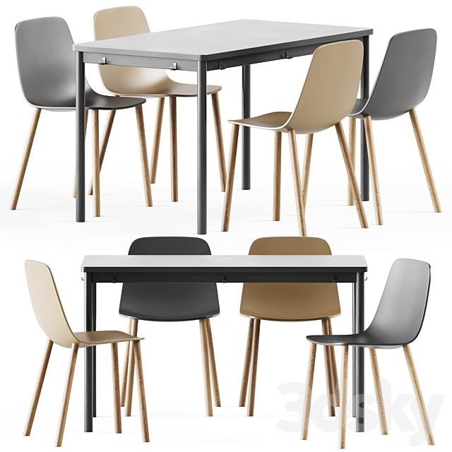 Tommaryd table by Ikea and Maarten Plastic Chair by Viccarbe 3DSMax File - thumbnail 1