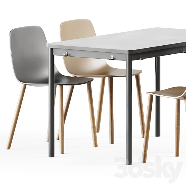 Tommaryd table by Ikea and Maarten Plastic Chair by Viccarbe 3DSMax File - thumbnail 2