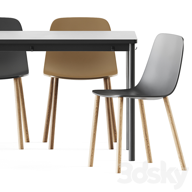 Tommaryd table by Ikea and Maarten Plastic Chair by Viccarbe 3DSMax File - thumbnail 5