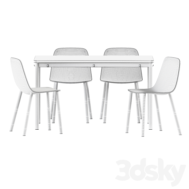 Tommaryd table by Ikea and Maarten Plastic Chair by Viccarbe 3DSMax File - thumbnail 6