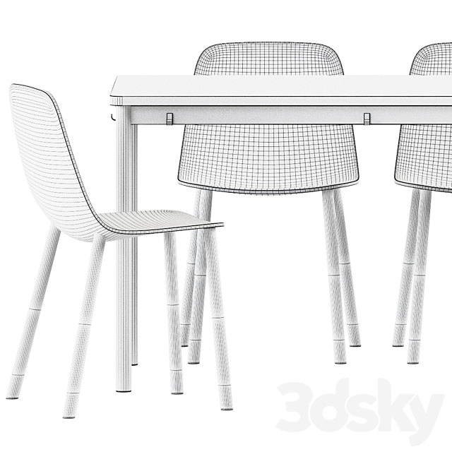 Tommaryd table by Ikea and Maarten Plastic Chair by Viccarbe 3DSMax File - thumbnail 7
