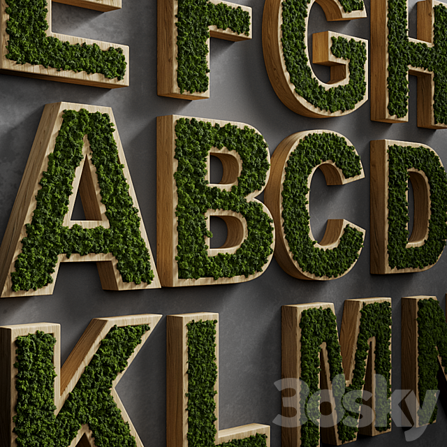 Moss alphabet 3DSMax File - thumbnail 2
