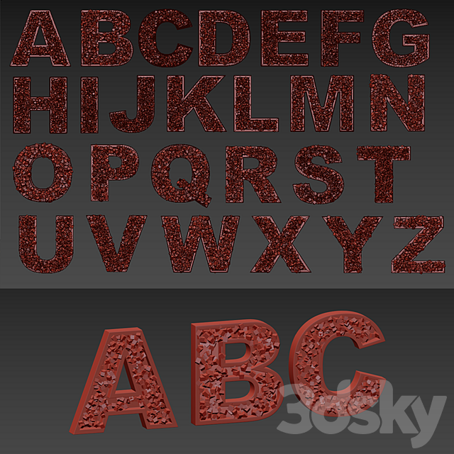 Moss alphabet 3DSMax File - thumbnail 3