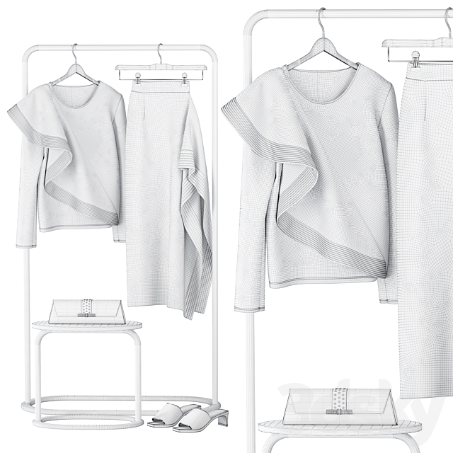 Givenchy Bluse and Skirt Set 3dskyfree