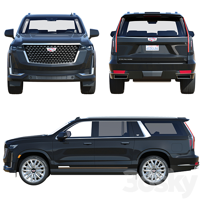 Cadillac Escalade ESV Luxury 2021 3d