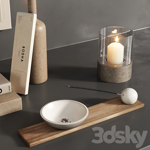 Decorative set plaster panel 3d