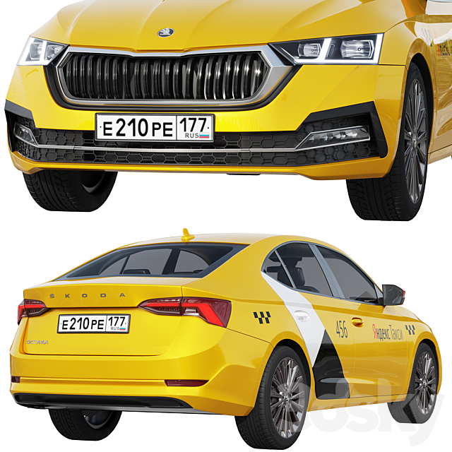 Skoda Octavia Taxi 3dsky