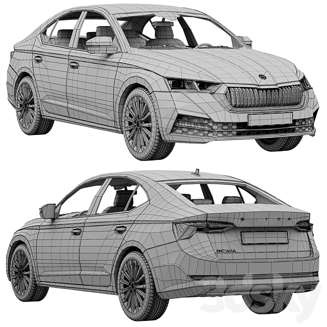 Carsharing Skoda Octavia 3dmodel