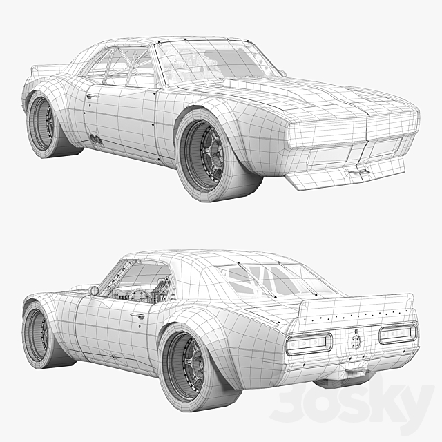 Chevrolet camaro gulf racing 1968 3dmodel