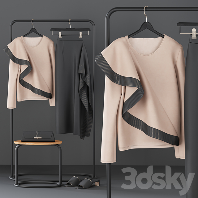 Givenchy Bluse and Skirt Set 3dmodel