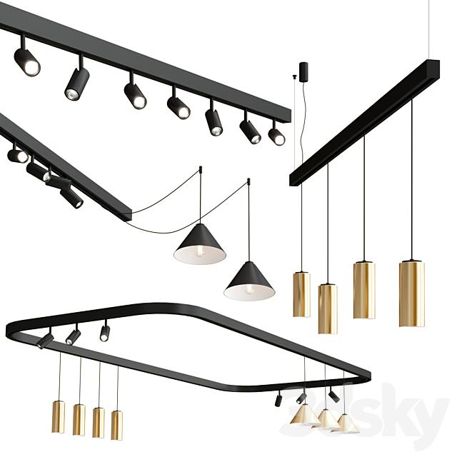 Deltatrack by Leds C4 Technical lighting 3D Models