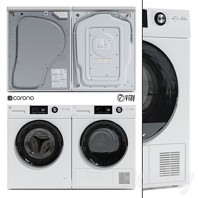 GE Washing machine and dryer 3d