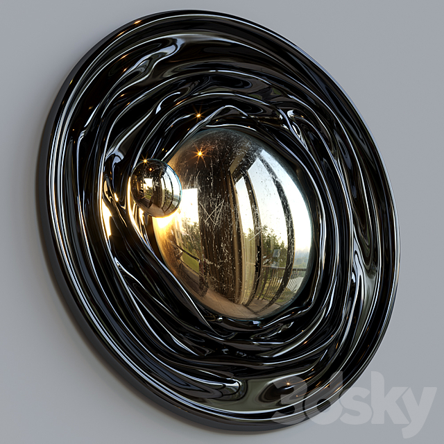 Light sculpture Vargov Design - Black gold (wall) 3d
