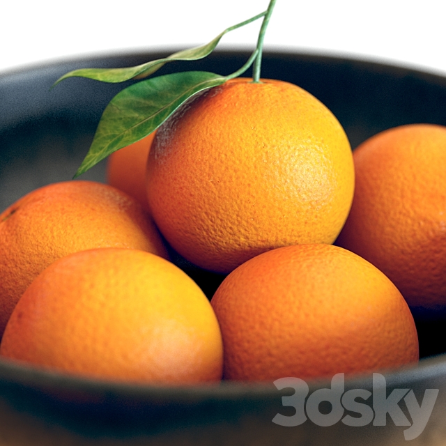 Food Set 04 _ Bowls with Oranges and Mandarins 3dmodel