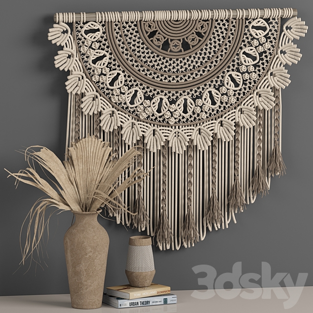 macrame decor set 06 3d