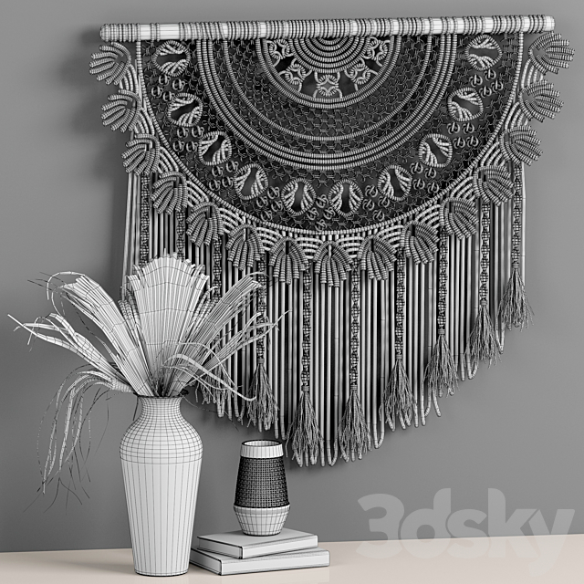 macrame decor set 06 3dsky