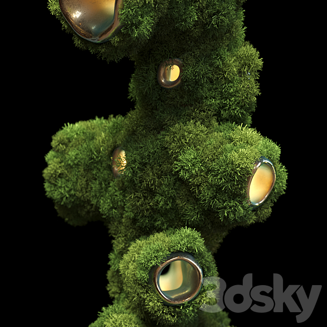 Backlit floor phytosculpture - Vargov Design 3d