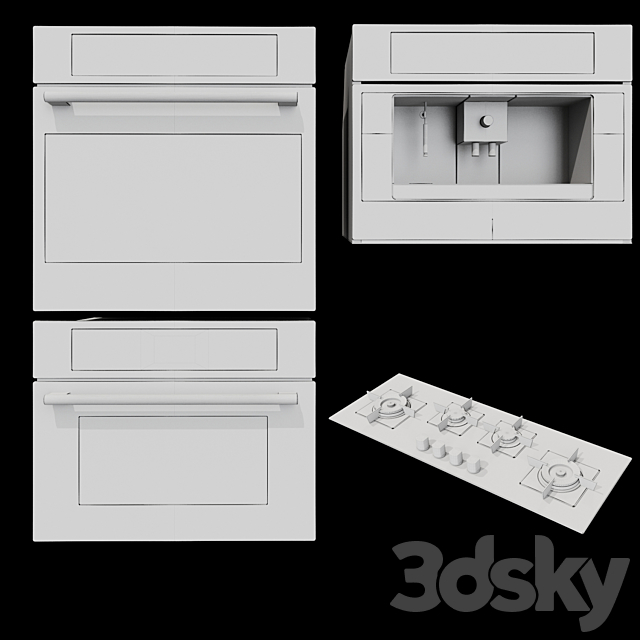 kitchen appliance set Fulgor Milano 3DSMax File - thumbnail 6
