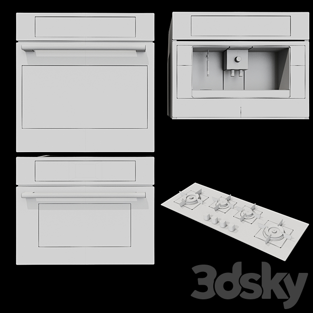 kitchen appliance set Fulgor Milano 3dmodel