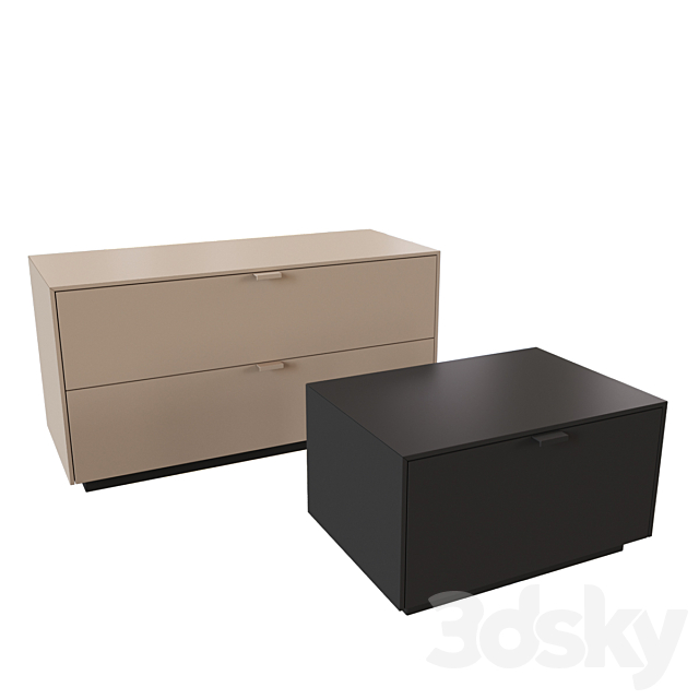 Lansot Folio Chest of Drawers and Bedside 3d