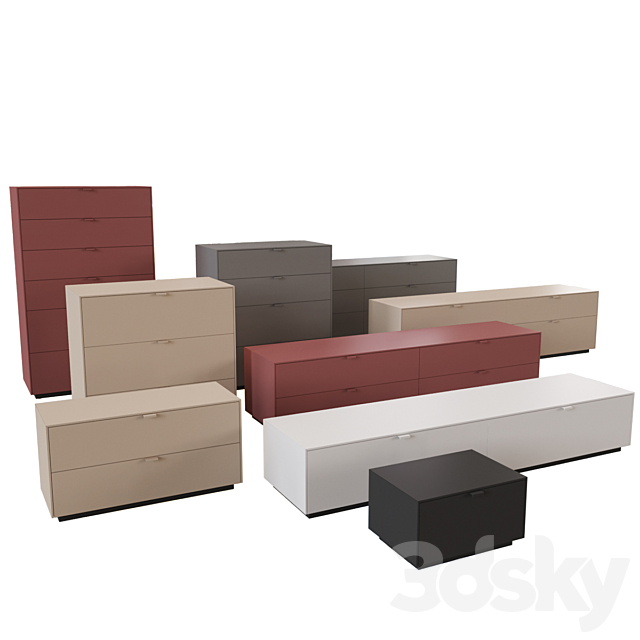 Lansot Folio Chest of Drawers and Bedside 3dskyfree