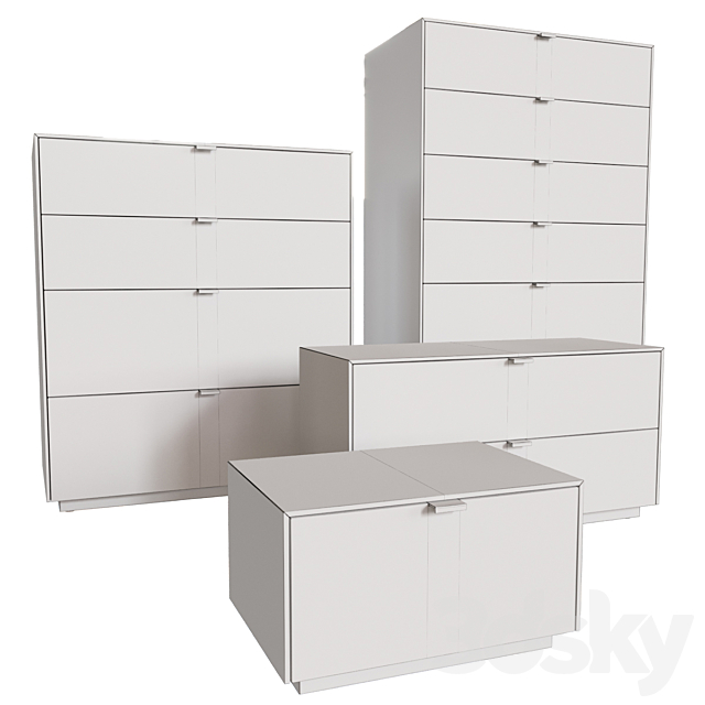 Lansot Folio Chest of Drawers and Bedside 3dmodel