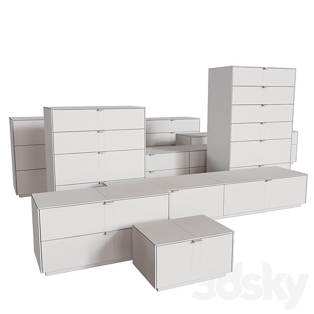 Lansot Folio Chest of Drawers and Bedside 3d Download