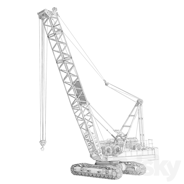 Crawler crane DEK-361 3d