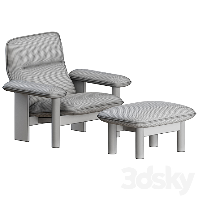 Brasilia Lounge Chair + Ottoman by Menu 3DSMax File - thumbnail 5