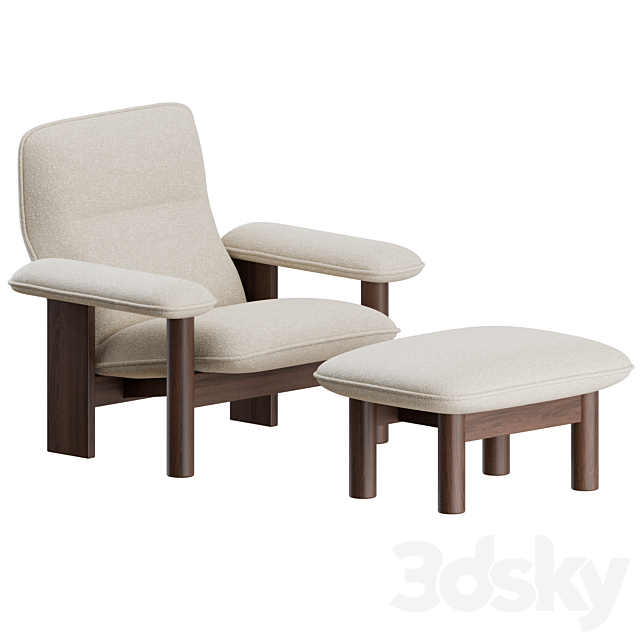 Brasilia Lounge Chair + Ottoman by Menu 3DSMax File - thumbnail 6