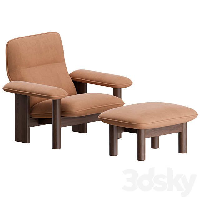 Brasilia Lounge Chair + Ottoman by Menu 3DSMax File - thumbnail 7