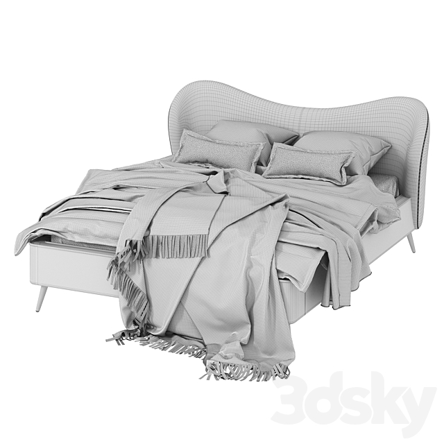Made Kooper King Size Bed. Laurel Green Velvet 3dskyfree