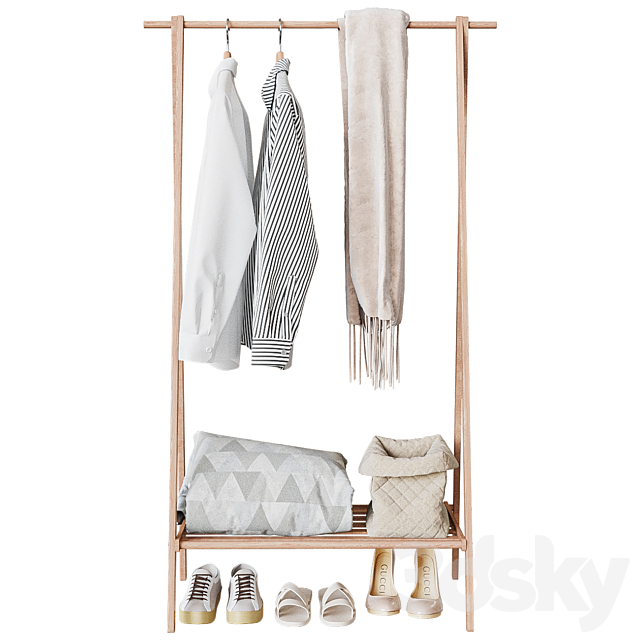 Wooden Floor Hanger CRB-01 3d