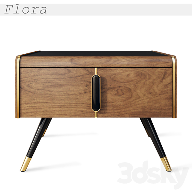 Bedside table Art Deco set. Nightstand Flora. Alize. Loca. Boss by Vivense 3DSMax File - thumbnail 4