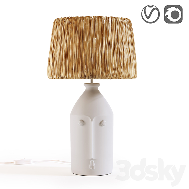 Ceramic and raffia lamp. Manoni 3DSMax File - thumbnail 1