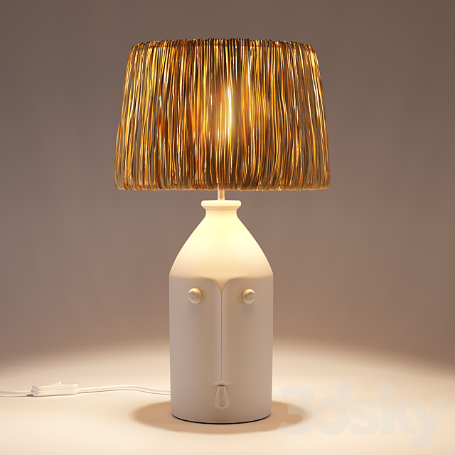 Ceramic and raffia lamp. Manoni 3DSMax File - thumbnail 3