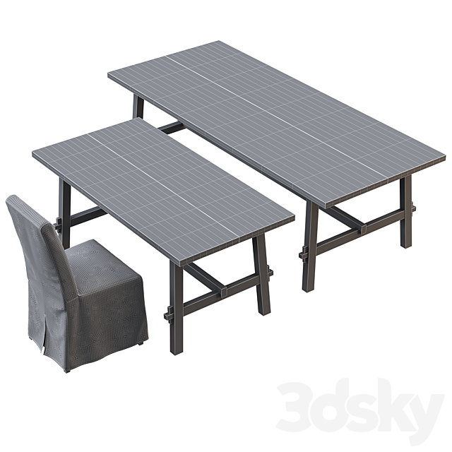 SKOGSTA _ BERGMUND IKEA table and chair 3DSMax File - thumbnail 4
