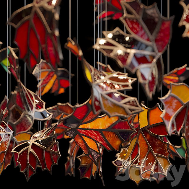 Light stained glass Vargov Design - Golden autumn 3d