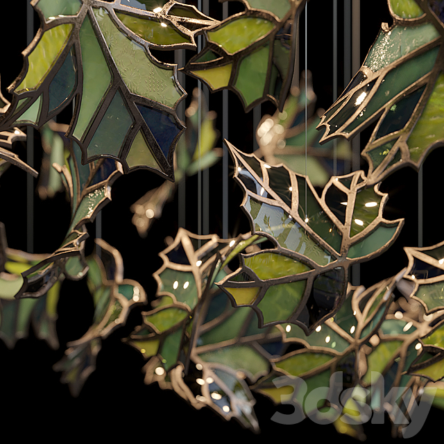 Light stained glass Vargov Design - Green 3d