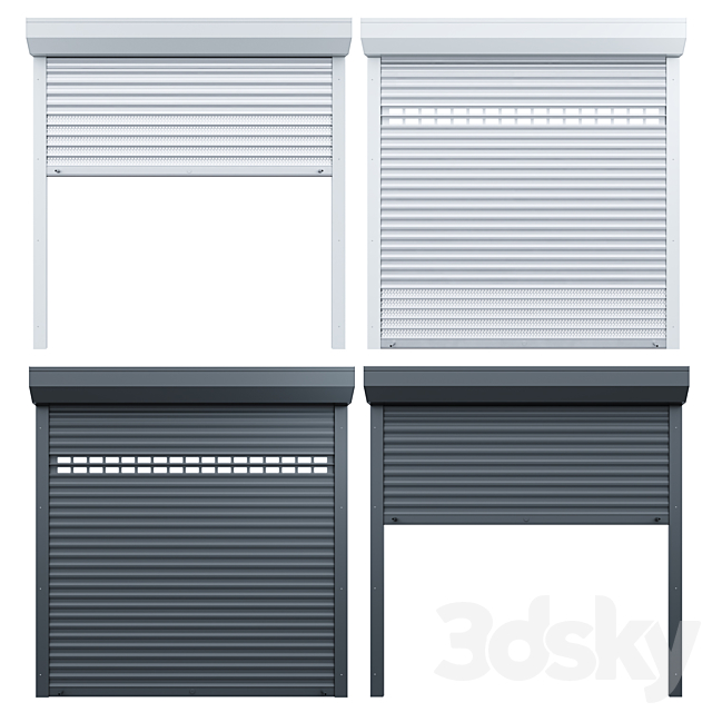 Roller shutter for garage 3d