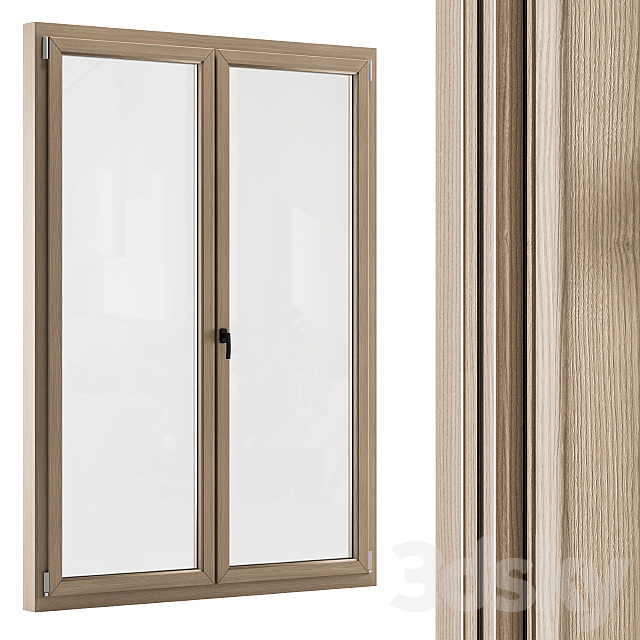 Wooden Window Modern - Windows Set 01 3d