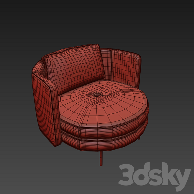 Minotti torii armchair 3DSMax File - thumbnail 4