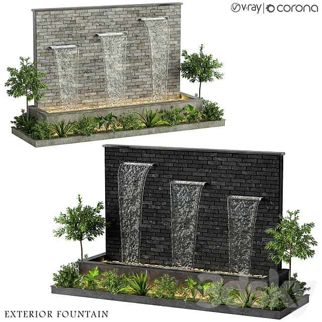 Exterior fountain 22 3d
