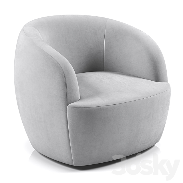 gwyneth ivory boucle chair 3DSMax File - thumbnail 7